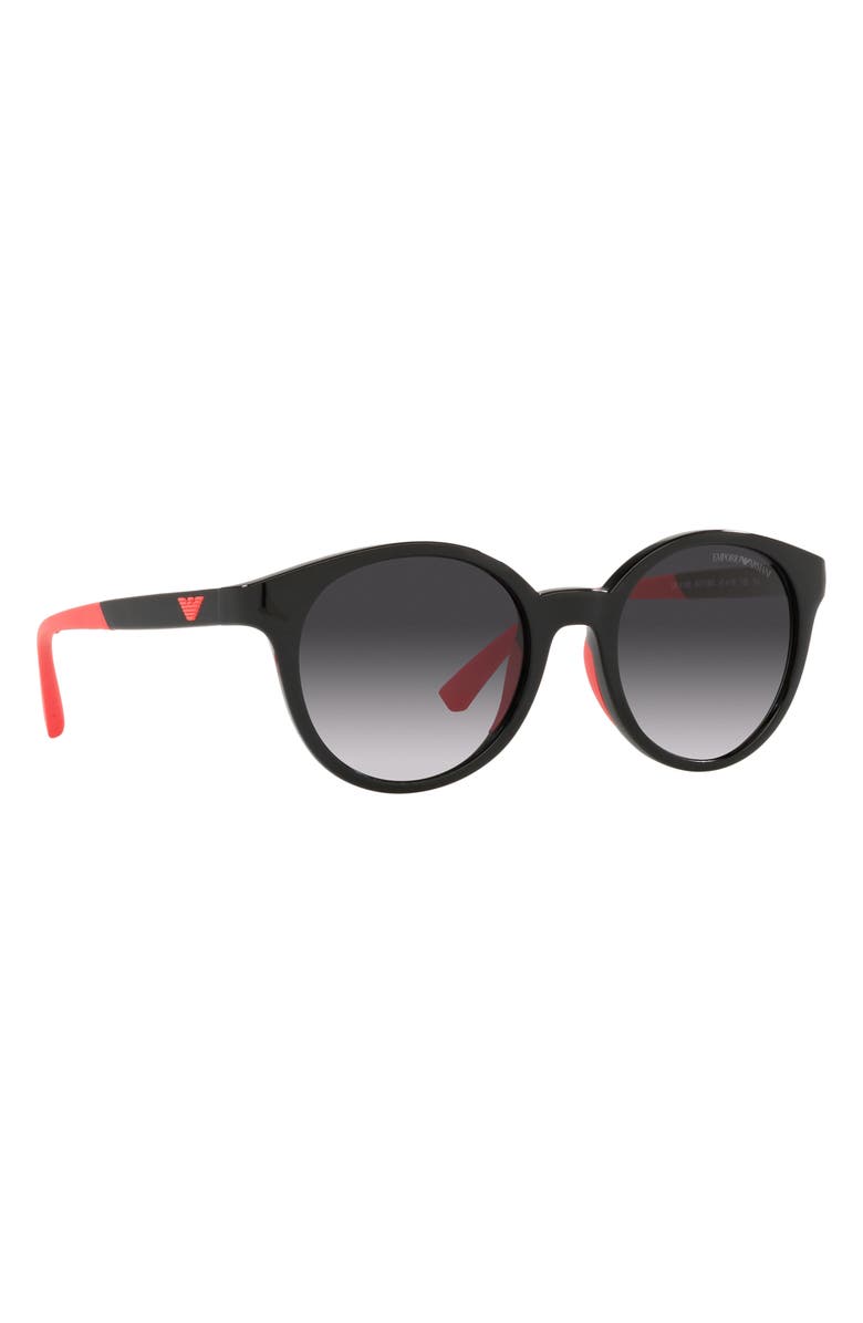 Emporio Armani 47mm Phantos Sunglasses, Alternate, color, Shiny Black / Gradient Grey