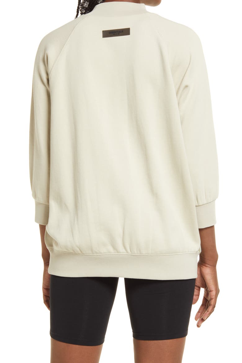 Mock Neck French Terry Pullover, Alternate, color, WHEAT