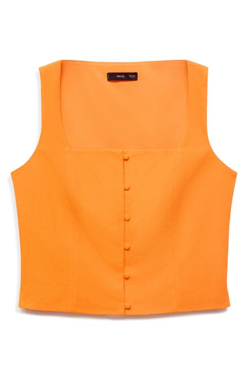 Mango Square Neck Vest In Yellow