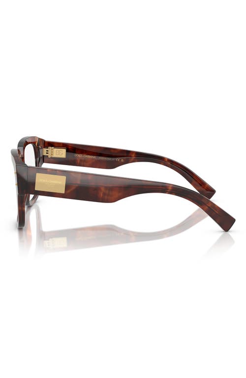Dolce & Gabbana Dolce&gabbana 54mm Square Optical Glasses In Red Havana