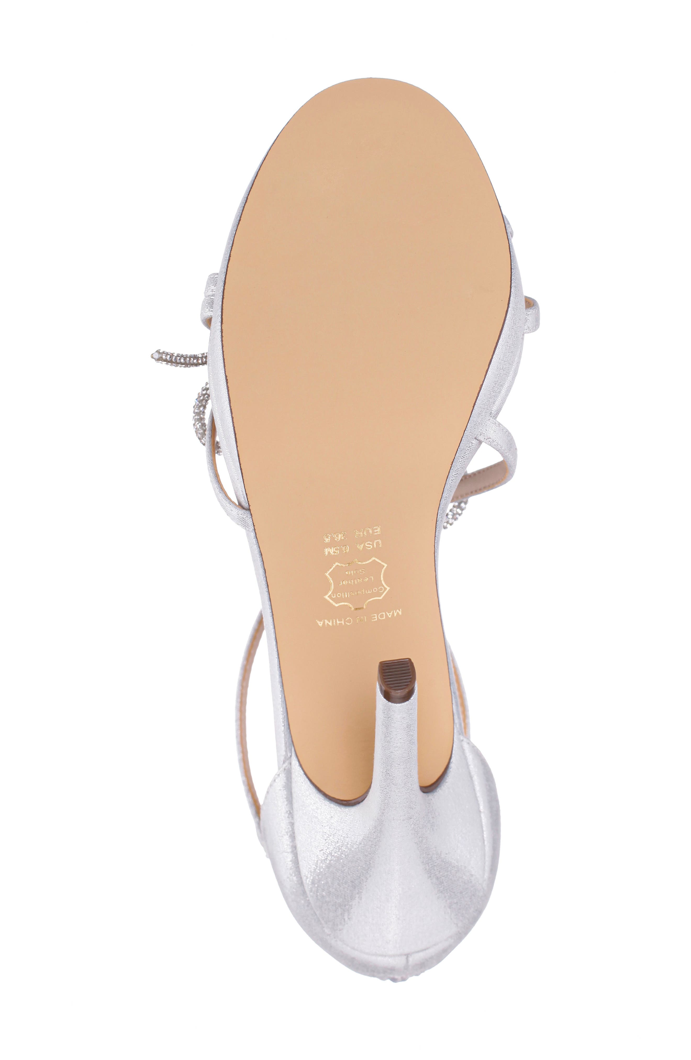 Nina Felicia Bow Stiletto Sandal, Alternate, color, True Silver