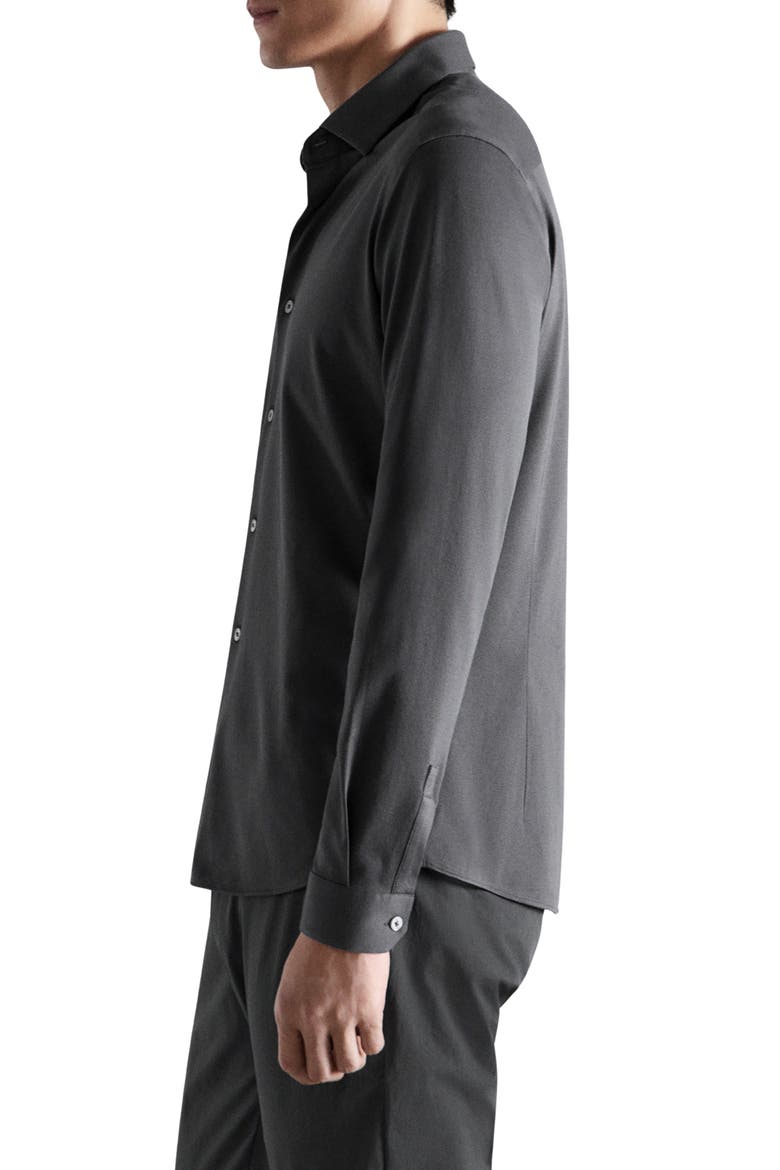Slim Fit Cotton Blend Button-Up Shirt, Alternate, color, CHARCOAL