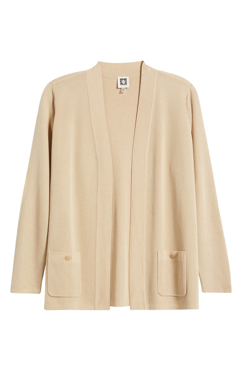 Anne Klein Malibu Open Front Cardigan, Alternate, color, Latte