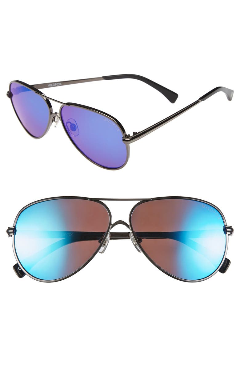 Wildfox 'Airfox II Deluxe' 57mm Aviator Sunglasses, Main, color, 