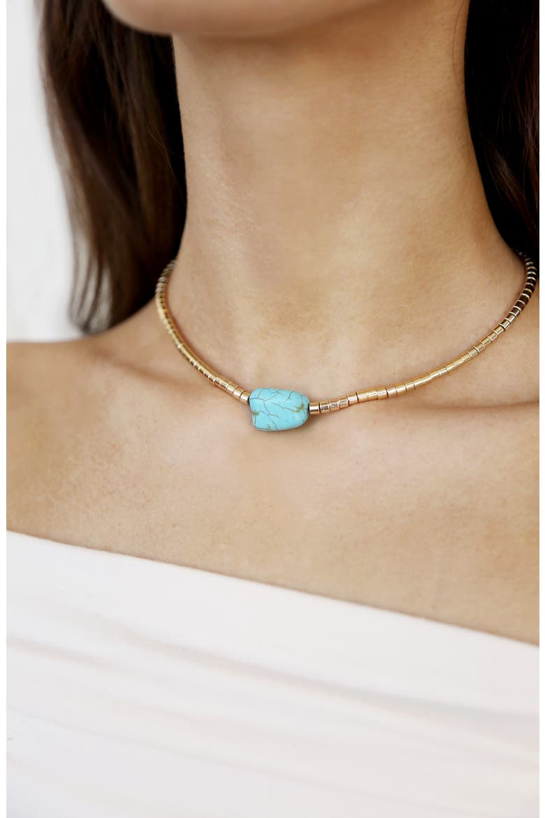 Turquoise Pendant Bead Necklace, Alternate, color, TURQUOISE