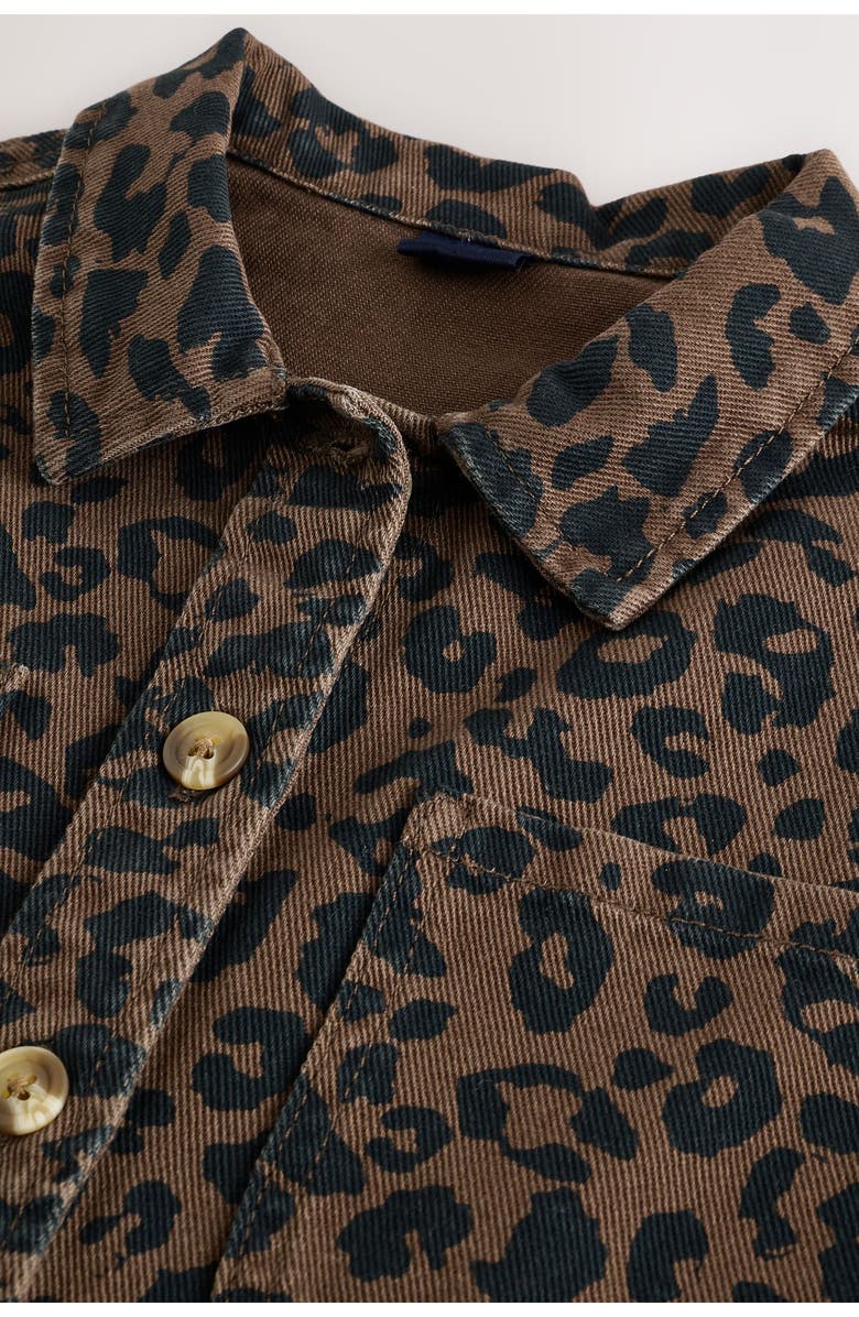 NEXT Kids' Leopard Print Cotton Shacket & Skirt Set, Alternate, color, Leopard