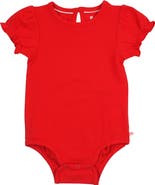 RuffleButts Baby/toddler Girls Knit Puff Short Sleeve Bodysuit