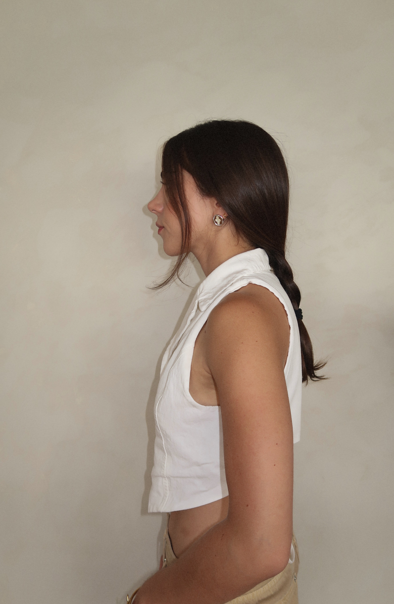 Joiana Jewelry Stamp Coin Earrings, Alternate, color, Silver / White