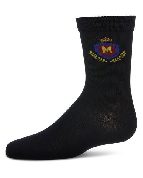 Stitched M Crest Solid Color Dress Crew Socks (Little Kid & Big Kid)