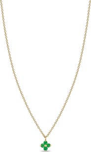 Zoë Chicco Quad Emerald Pendant Necklace