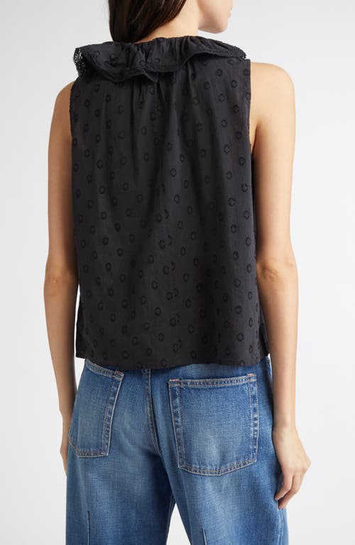 Ulla Johnson Thalia Ruffle Sleeveless Top In Black