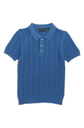 Perry Ellis Kids' Textured Sweater Polo In Navy