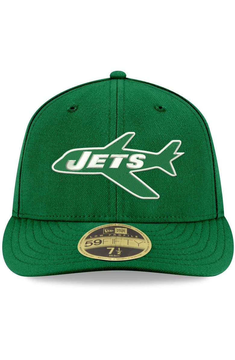 New Era Men's New Era Kelly Green New York Jets Omaha Throwback Low Profile 59FIFTY Fitted Hat, Alternate, color, 