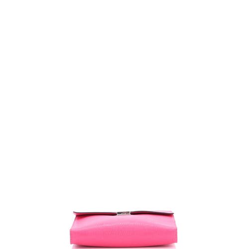 Pre-owned Hermes Hermes Clic Wallet On Strap Chevre Mysore 16 In Pink