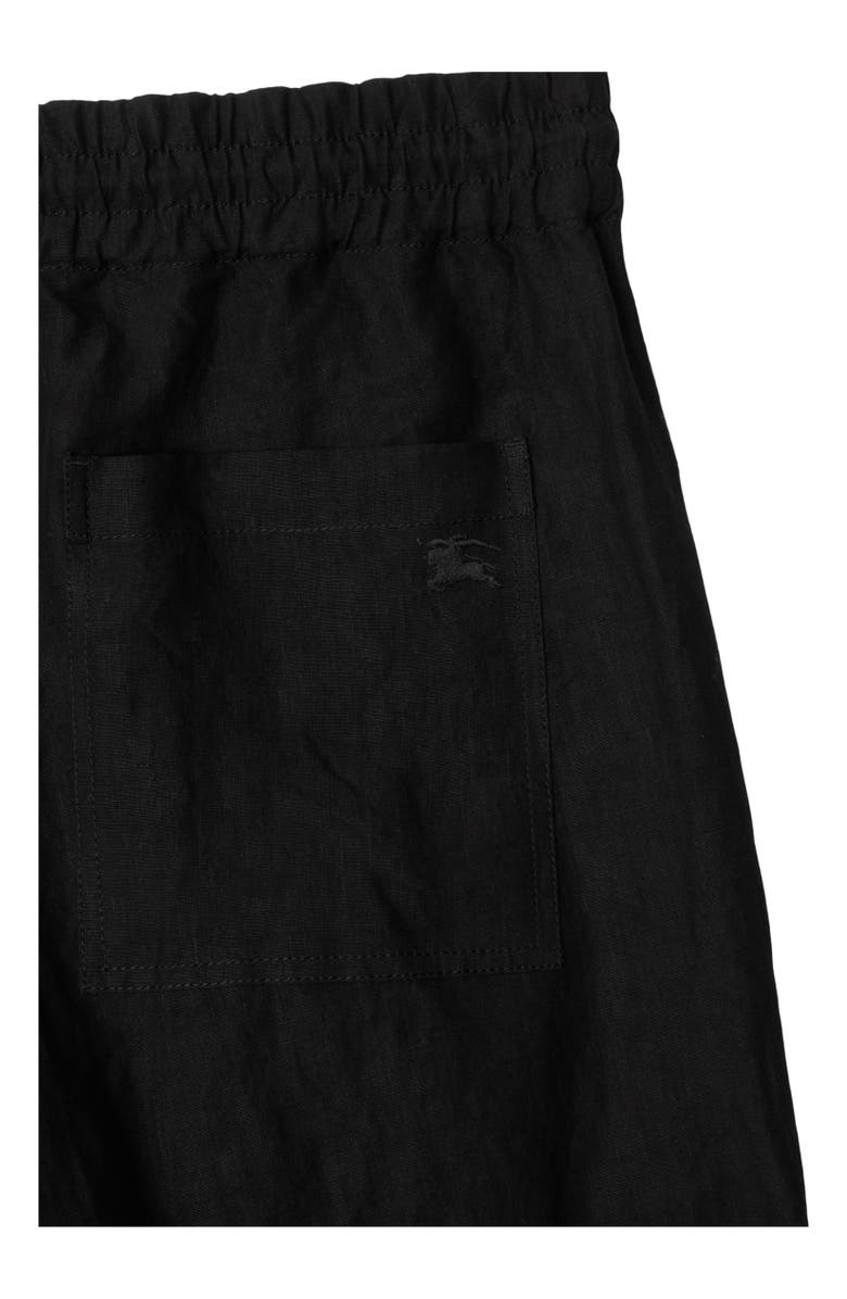 Burberry Linen Trousers, Alternate, color, Black
