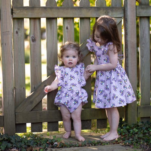 Worthy Threads Ruffle Sleeve Bubble Romper In Roller Skates