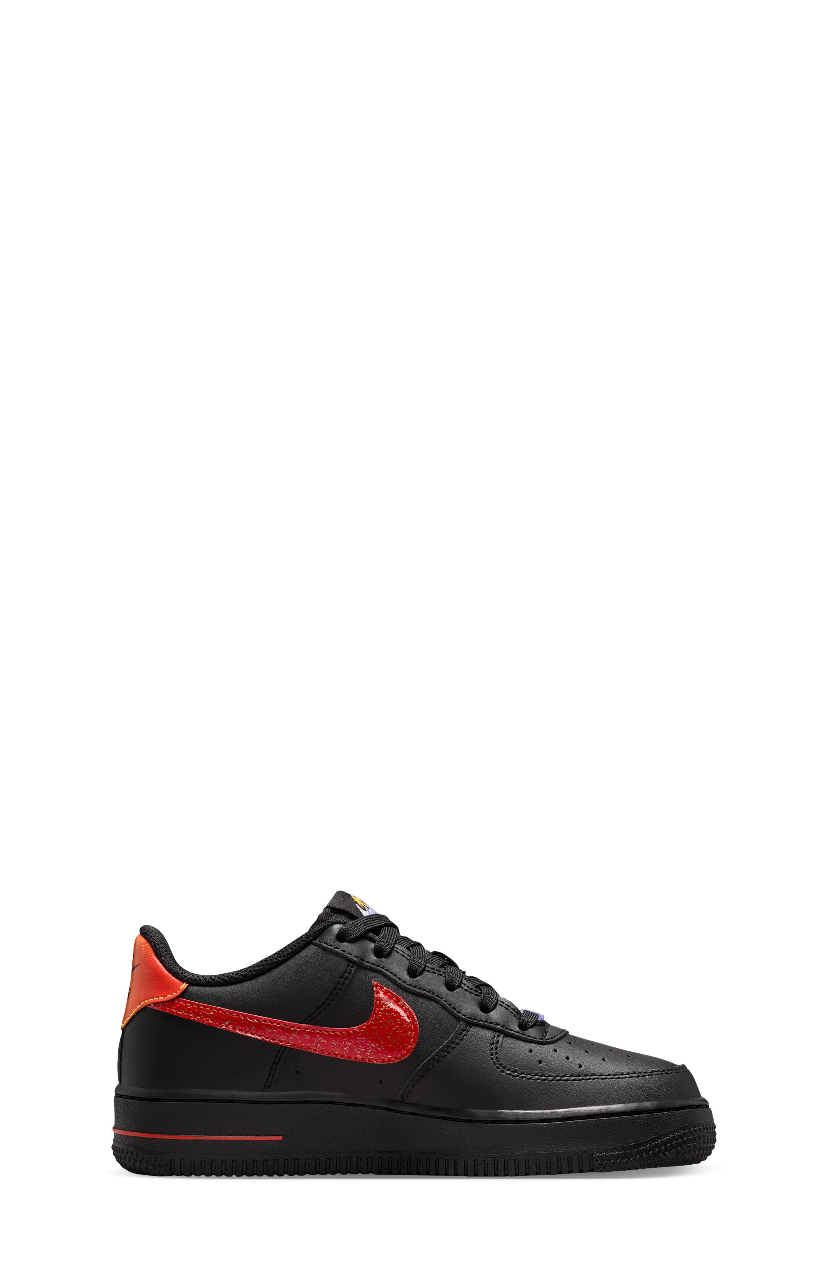 Kids' Air Force 1 Sneaker, Alternate, color, BLACK/ ORANGE/ RED/ GRAPE