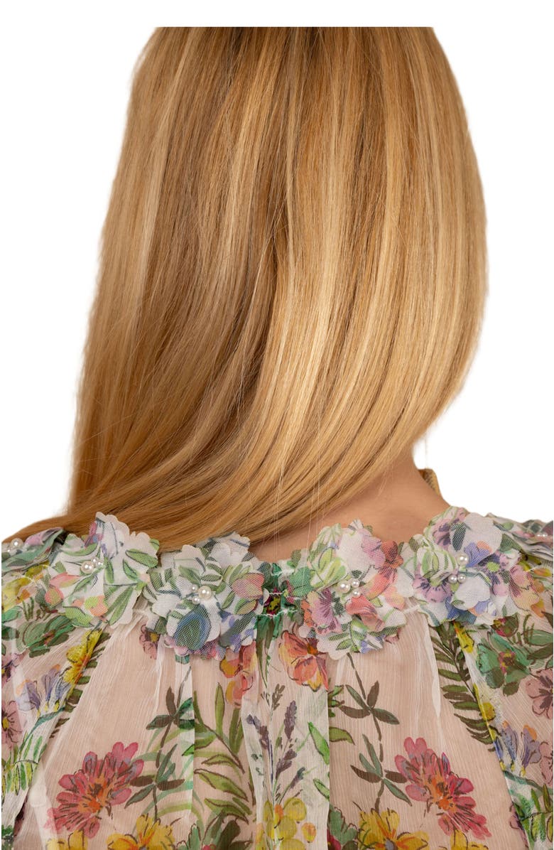 Hale Bob Monica Silk Floral Applique Top, Alternate, color, 