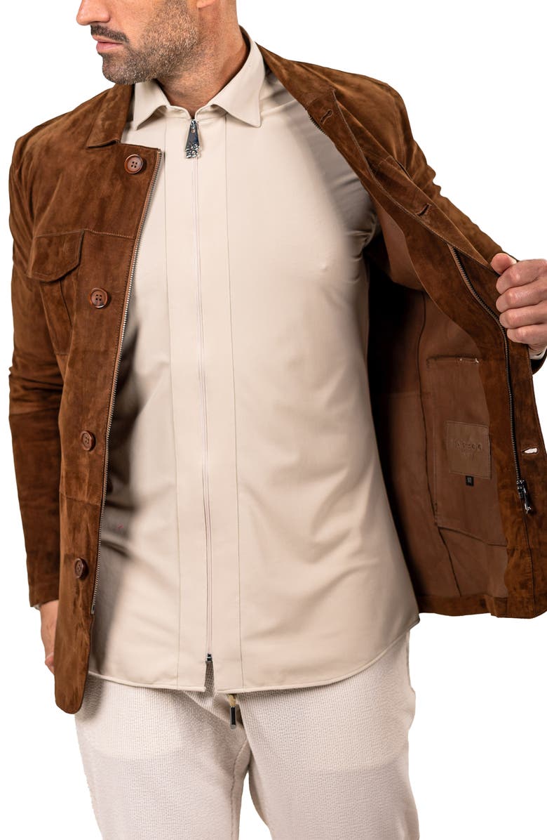 Maceoo Slim Fit Lambskin Suede Jacket, Alternate, color, 