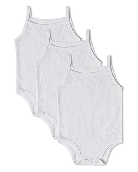 3 Pack Baby Solid-Color Bodysuits