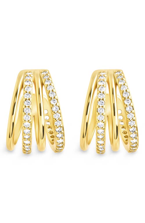 Sterling Forever Neve Micro Cubic Zirconia Hoop Earrings In Gold
