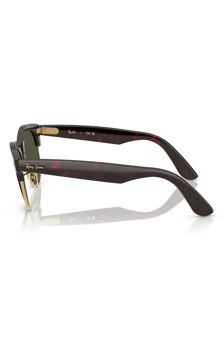Ray-Ban Clubmaster Way 54mm Square Sunglasses, Alternate, color, Red Havana On Gold