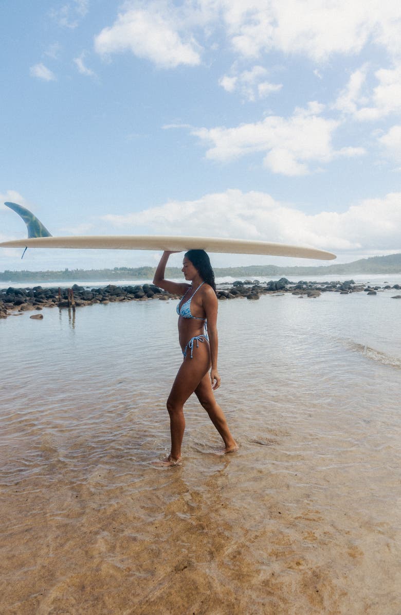 Billabong More Than Waves Tanga Side Tie Bikini Bottoms, Alternate, color, Tidal Blue