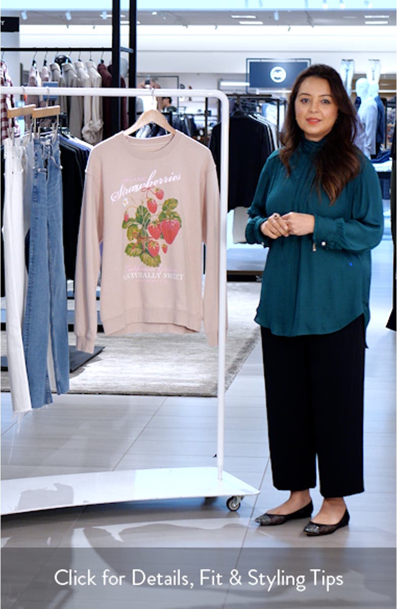 Strawberry Market Graphic Sweatshirt, sales video thumbnail
