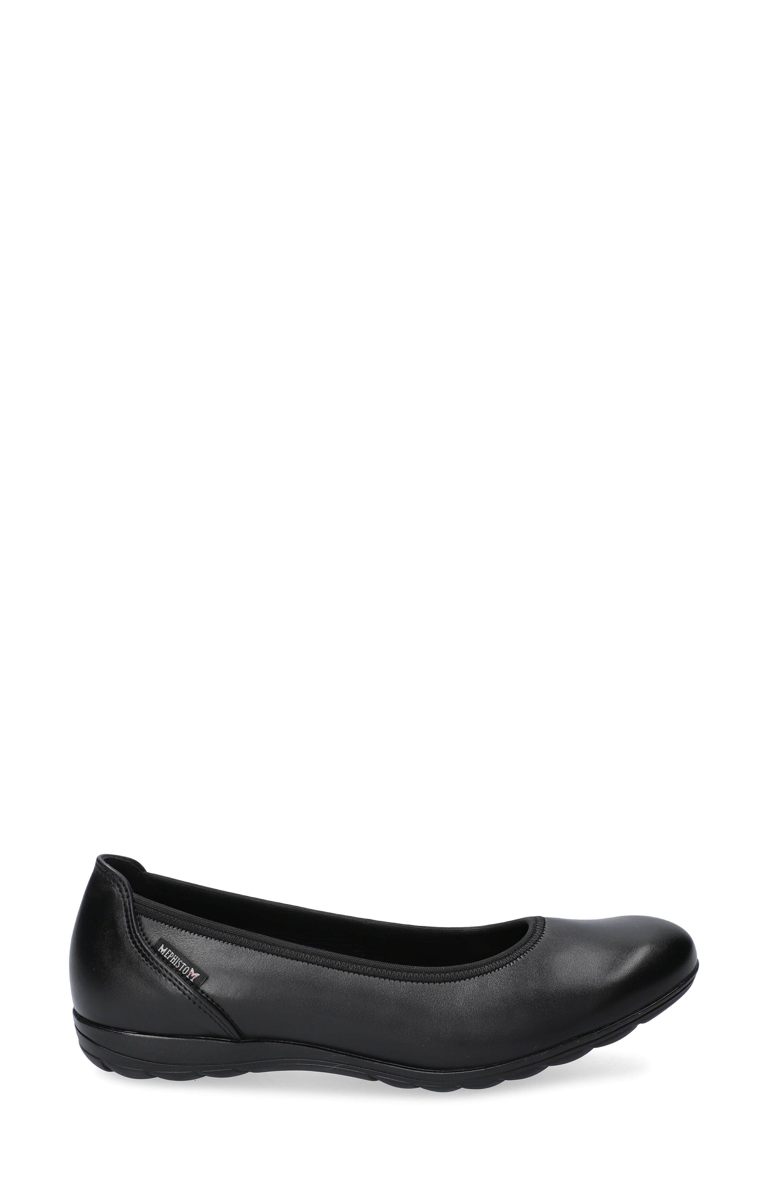Mephisto Emilie Flat, Alternate, color, Black/ Black Leather