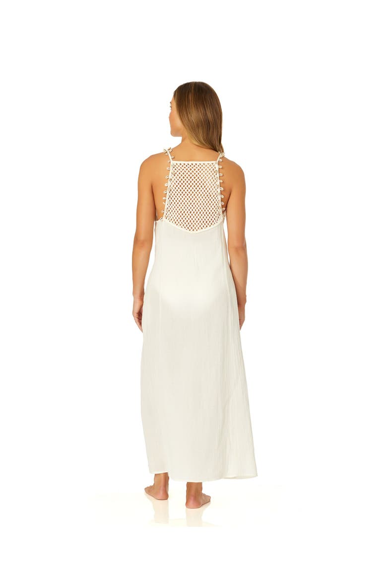 Women's V Neck Braided Shell Strap Cover Up, Alternate, color, Gardenia