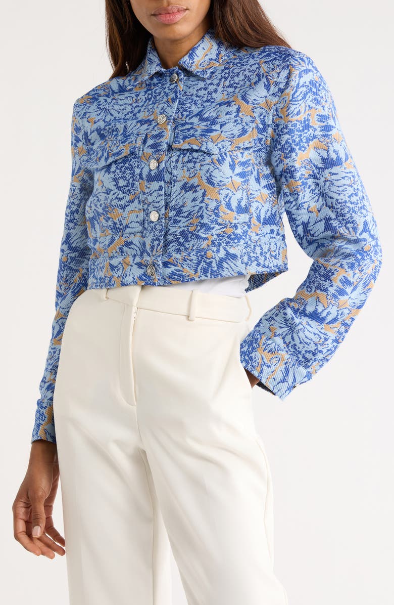 Derek Lam 10 Crosby Marc Pocket Front Jacket, Alternate, color, Ciel Multi