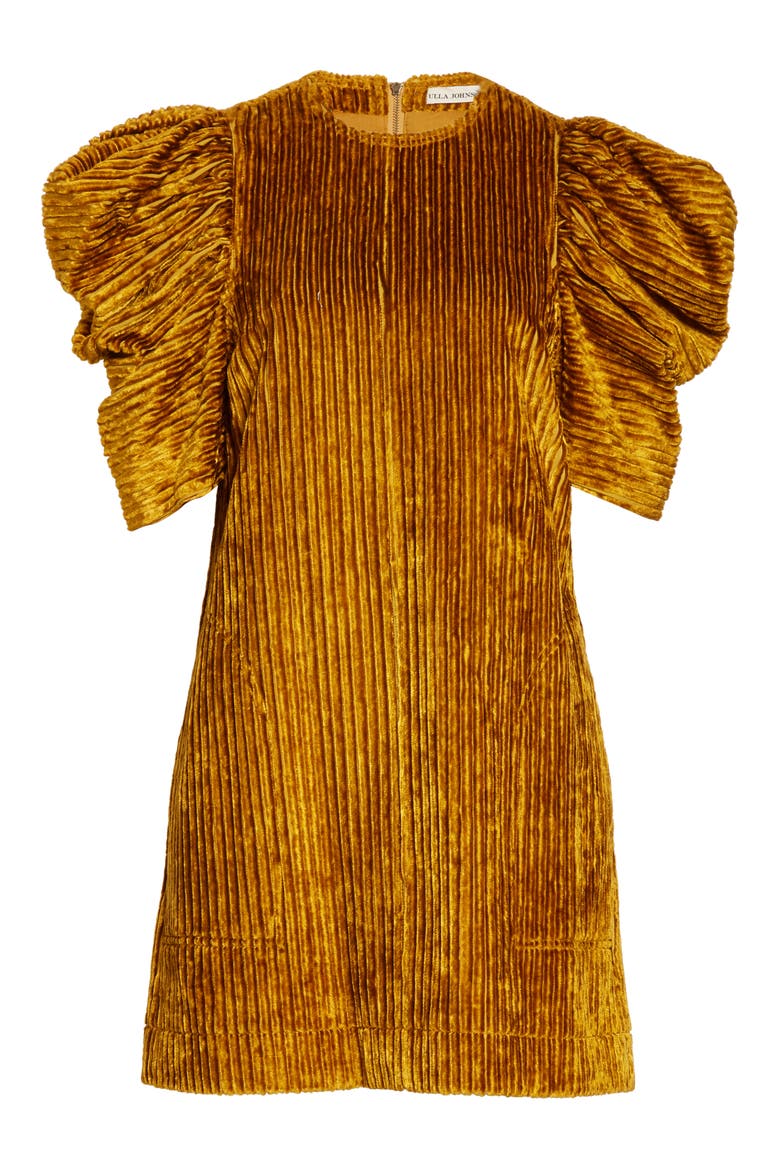 Callahan Corduroy Shift Minidress, Alternate, color, GOLD