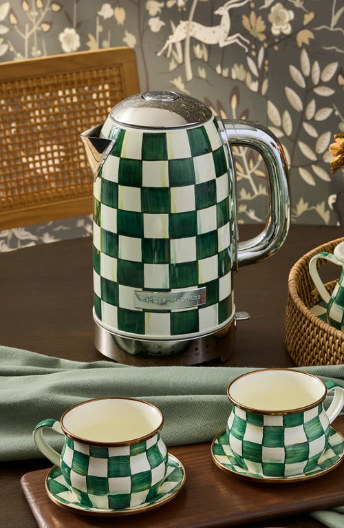 Mackenzie-childs Mackenzie Childs Courtly Check Electric Kettle In Green
