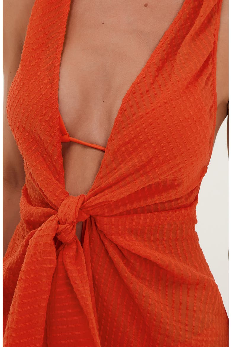 Mita Cotton Cover-Up Minidress, Alternate, color, ORANGE