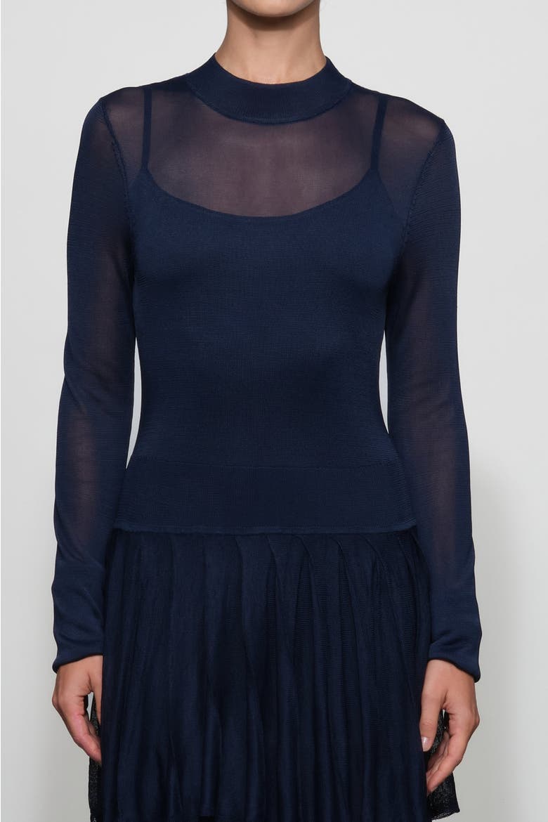 Anslie Knit Midi Dress, Alternate, color, Midnight