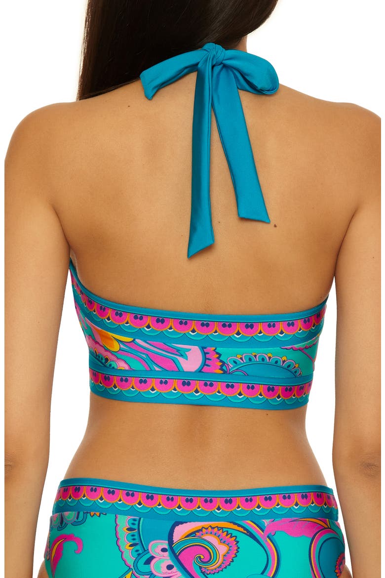 Mykonos High Neck Bikini Top, Alternate, color, MULTI