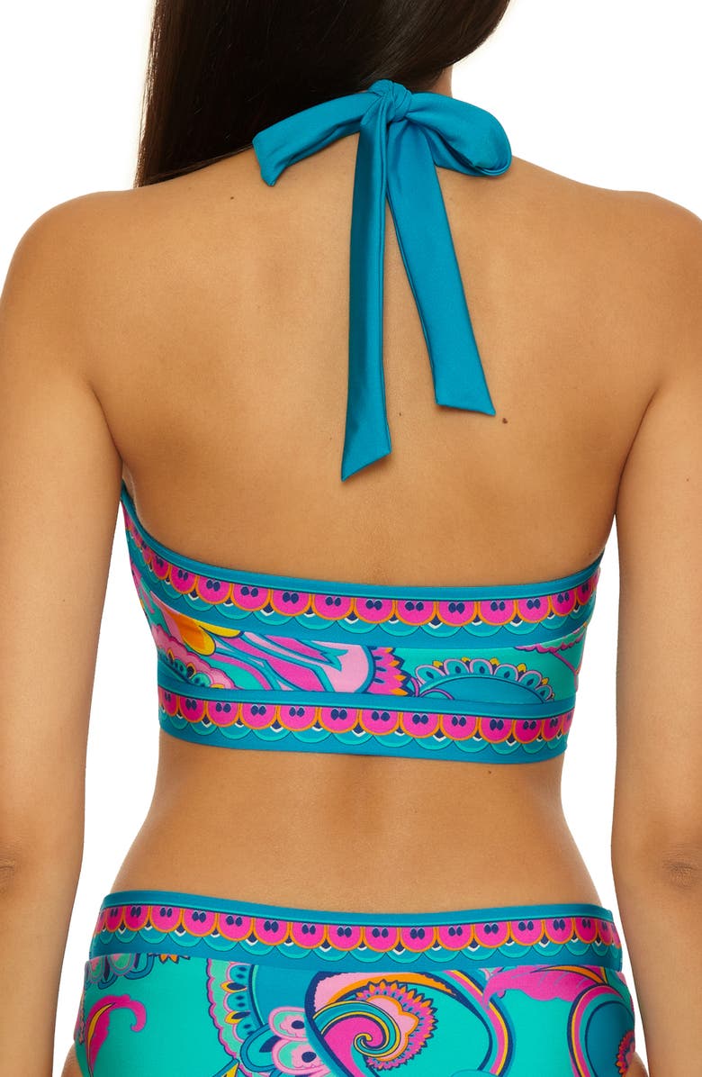 Trina Turk Mykonos High Neck Bikini Top, Alternate, color, Multi