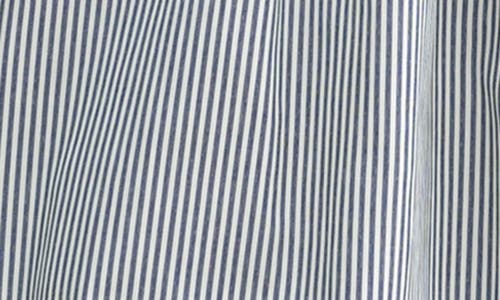 Mila Mae Smocked Fit & Flare Maxi Dress In Navy Stripe