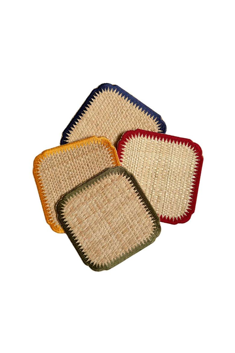 Buriti Stitch Coasters - Set of 4, Main, color, Natural