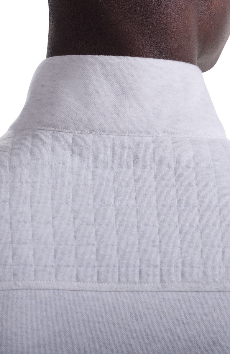 Bugatchi Waffle Quarter Zip Cotton Blend Pullover, Alternate, color, Chalk