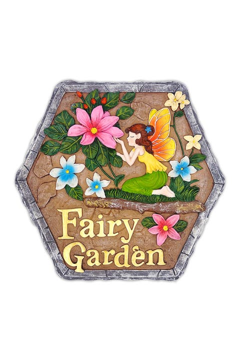 Fairy Garden Hexagon Stepping Stone Figurine