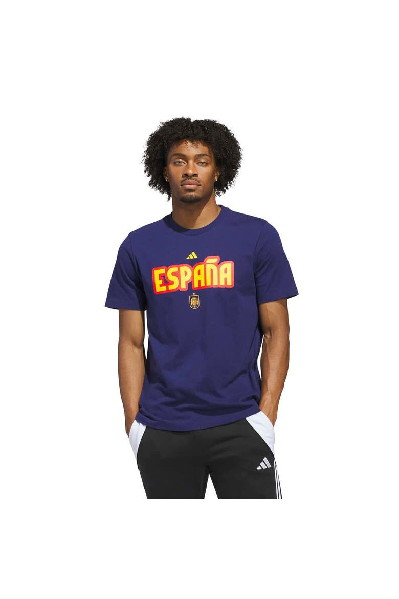 Men's adidas Navy Spain National Team Jersey Hook T-Shirt, Alternate, color, Navy