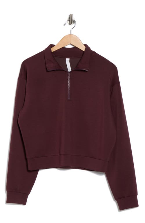 Z By Zella Whisper Knit Quarter Zip Pullover In Burgundy