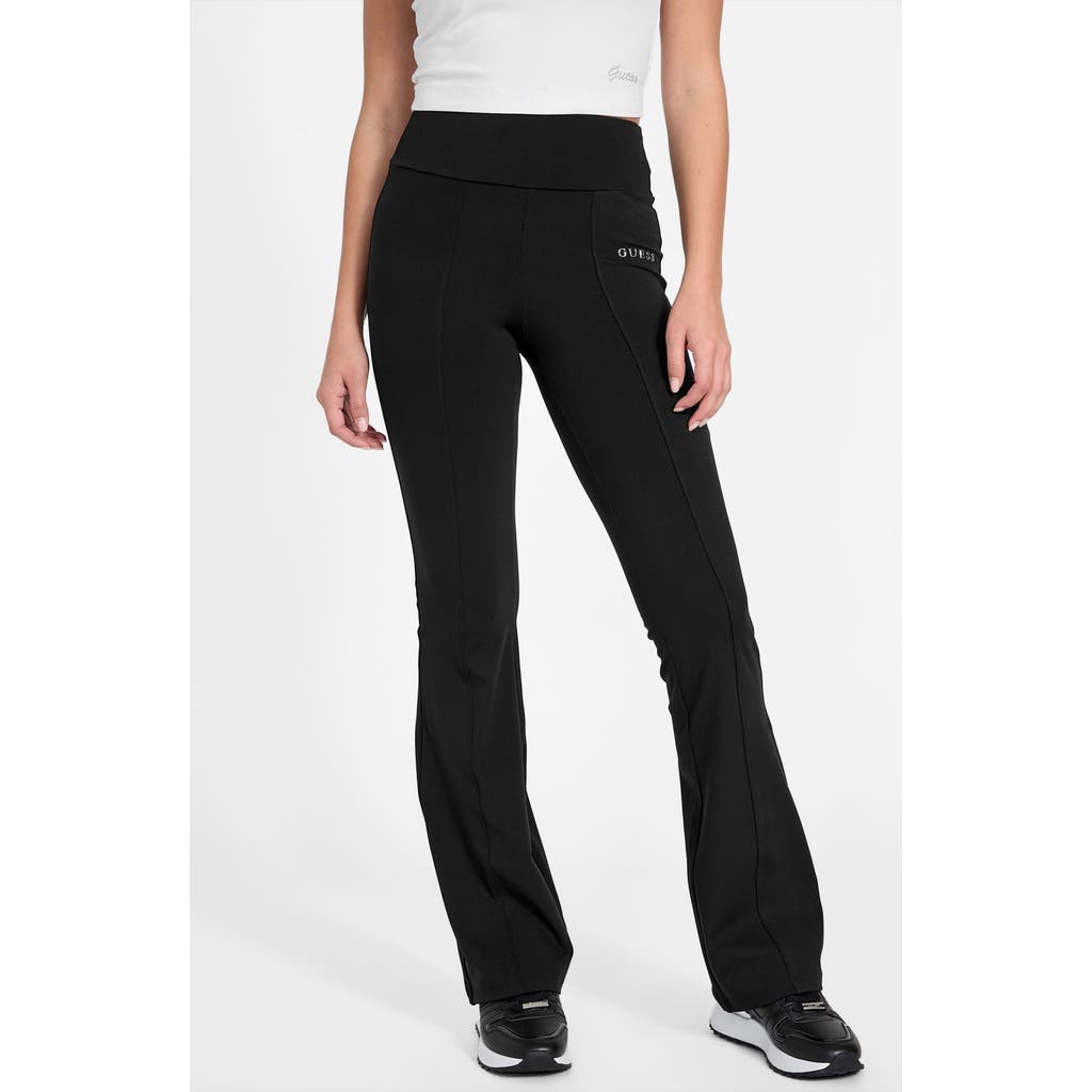 Guess Margot High Waist Flare Leggings In Black