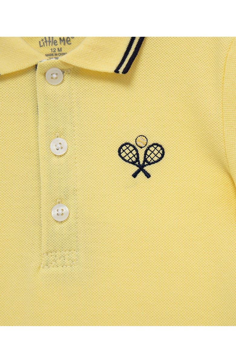 Little Me Tennis Polo & Shorts Set, Alternate, color, Yellow