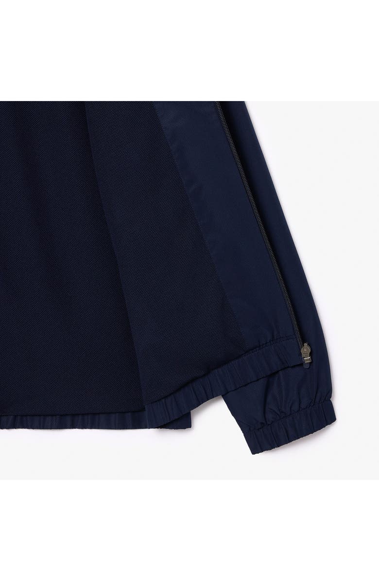 Lacoste Water Repellent Hooded Taffeta Jacket, Alternate, color, Marine/ Marine-Marine