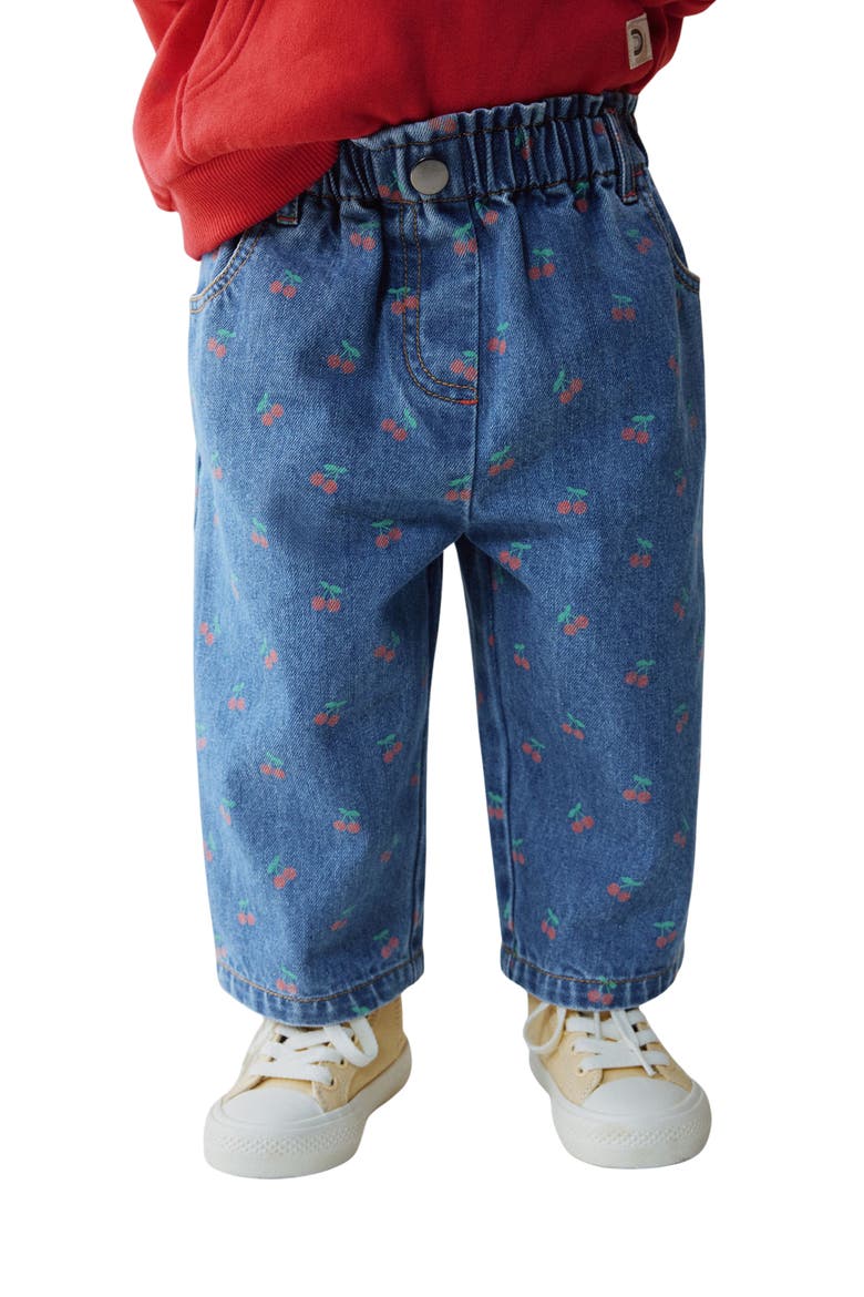 Kids' Cherry Turn Up Wide Leg Jeans, Alternate, color, BLUE