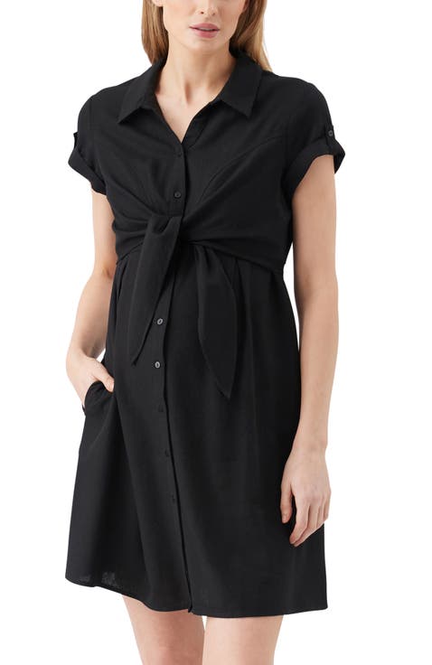 Colette Tie Up Linen Dress