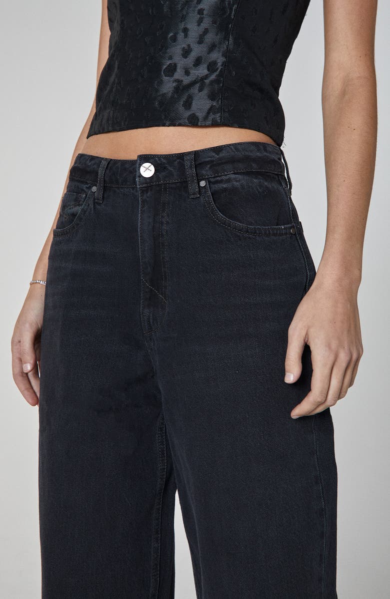 Unpublished Taylor Trip High Waist Ankle Barrel Leg Jeans, Alternate, color, Washed Black