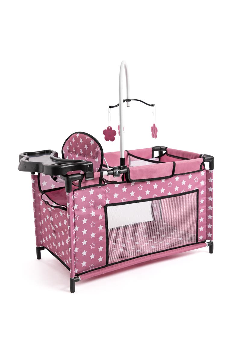 Doll Travel Multi Bed, Playpen Care Center, For Dolls Up to 18 Inches, Kid 3+, Main, color, Multicolored